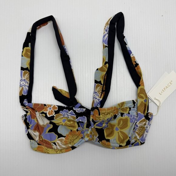 L Space Bikini Top Women Tropical Vacation Sugar Floral Spice Camellia Small - Picture 9 of 9